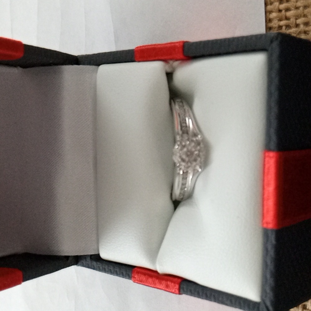 1/2 CT. T.W. 14K White Gold Bridal Set Genuine White Diamond Wedding Ring Set